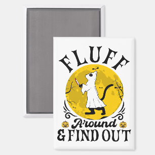 Fluff um und finden heraus, Beängstigendes Katzen Magnet