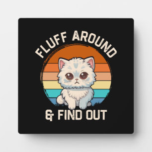 Fluff umher und erleben Sie die lustige Retro-Katz Fotoplatte