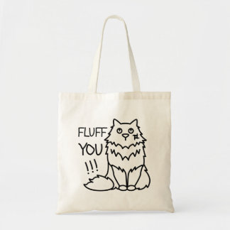 Fluff you - Funny Minimal Niedlich Schwarz & Weiß Tragetasche