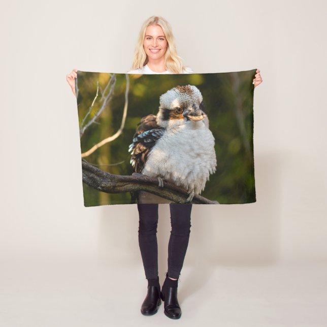 Fluffed up lacht kookaburra fleecedecke (Beispiel)