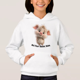 Fluffes Ferkel mit Big Eyes - Sei freundlich Vegan Hoodie