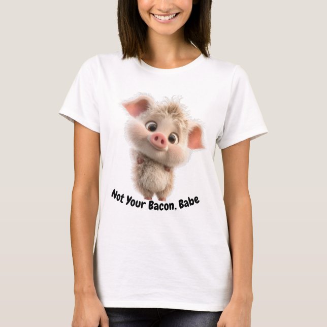 Fluffes Ferkel mit Big Eyes - Sei freundlich Vegan T-Shirt (Vorderseite)