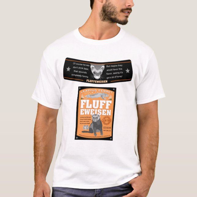fluffeweisen Aufkleber T-Shirt (Vorderseite)
