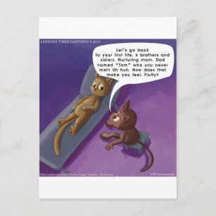 Fluffi in Therapie Lustiger Katzen-Cartoon Postkarte