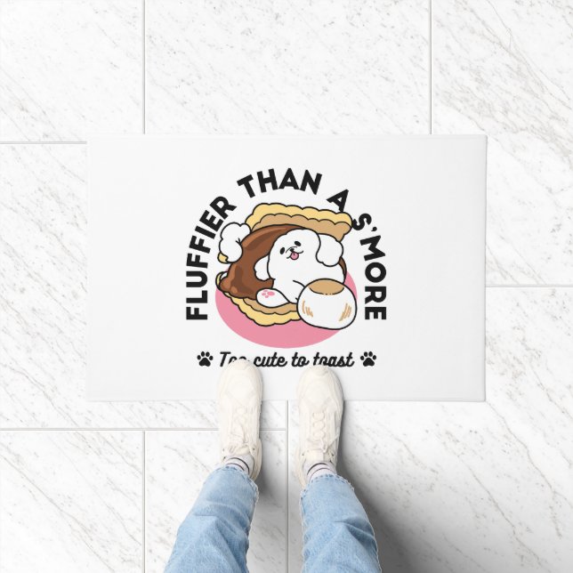 Fluffier als a S’more - Niedlicher Hund und Desser Fußmatte (Indoor)