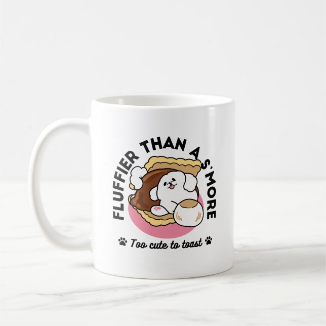 Fluffier als a S’more - Niedlicher Hund und Desser Kaffeetasse (Links)