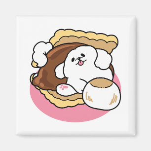 Fluffier als a S’more - Niedlicher Hund und Desser Magnet