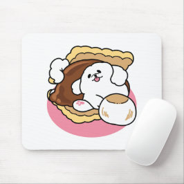 Fluffier als a S’more - Niedlicher Hund und Desser Mousepad