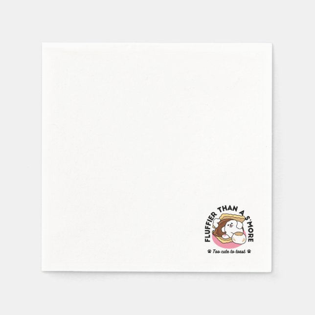 Fluffier als a S’more - Niedlicher Hund und Desser Serviette (Vorderseite)