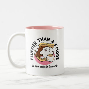 Fluffier als a S’more - Niedlicher Hund und Desser Zweifarbige Tasse