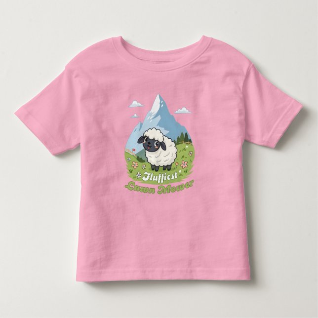 Fluffiest Lawn Mower – Adorable Blacknose Sheep Kleinkind T-shirt (Vorderseite)