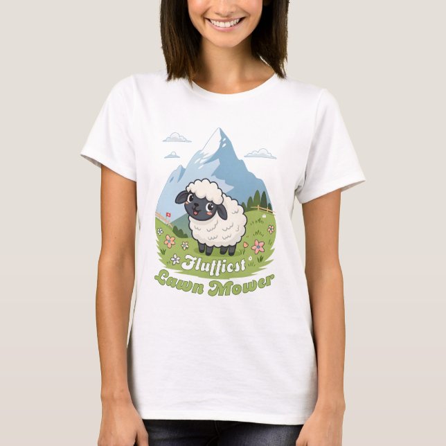 Fluffiest Lawn Mower – Adorable Blacknose Sheep T-Shirt (Vorderseite)