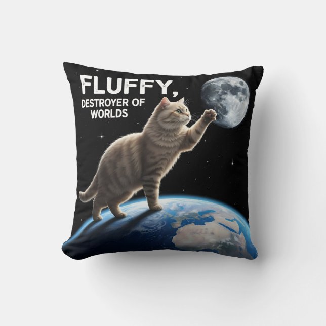 Fluffig, Zerstörer der Welten Kissen (Vorderseite)