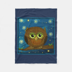 Fluffige Braune Eule Fleecedecke