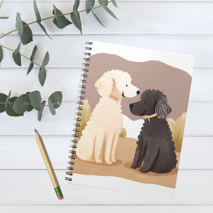 Fluffige Hunde   Haustier Aquarellmalerei Notizblock