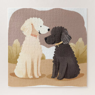 Fluffige Hunde Haustier-Wasserfarbenmalerei-Kart Puzzle