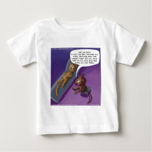 Fluffige Katze in Therapie Lustiger Katzen-Cartoon Baby T-shirt