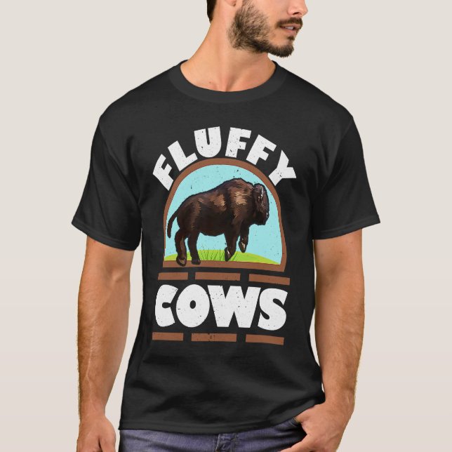 Fluffige Kühe Wildtier Bulle Bison Büffel T-Shirt (Vorderseite)