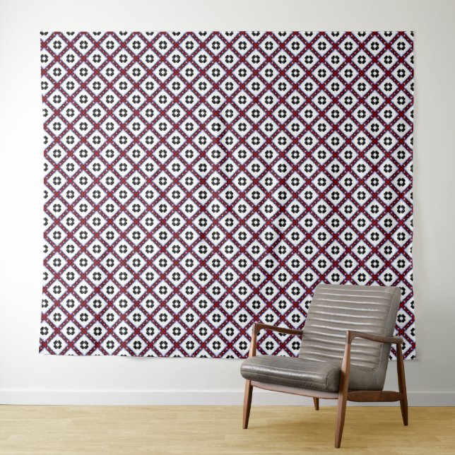 Fluffige Quadrate Floral Wandteppich (Beispiel (Horizontal))