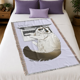 Fluffige Ragdoll-Katze Lavendel Laptop Lustig Decke