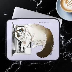Fluffige Ragdoll-Katze Lavendel Laptop Lustig Laptopschutzhülle