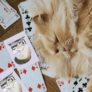 Fluffige Ragdoll-Katze Lavendel Laptop Lustig Spielkarten