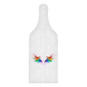 Fluffige Regenbogenflügel Schneidebrett