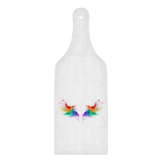 Fluffige Regenbogenflügel Schneidebrett (Vorderseite)