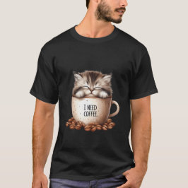Fluffige schlafende Katze, ich brauche Kaffeetasse T-Shirt