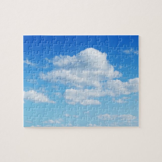 Fluffige Wolken und blauer Himmel Puzzle (Horizontal)