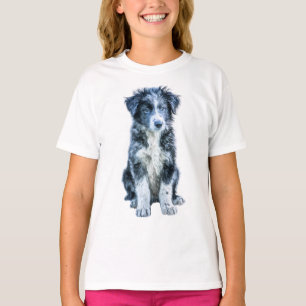 Fluffiger Blue Merle Australian Shepherd Welpe Kin T-Shirt