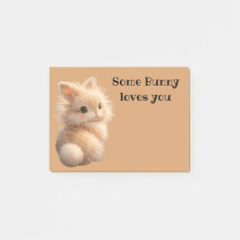 Fluffiger Hase: Irgendein Hase liebt dich Post-it Klebezettel