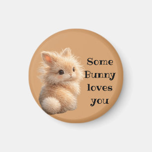 Fluffiger Hase: Jemand Hase liebt dich Magnet