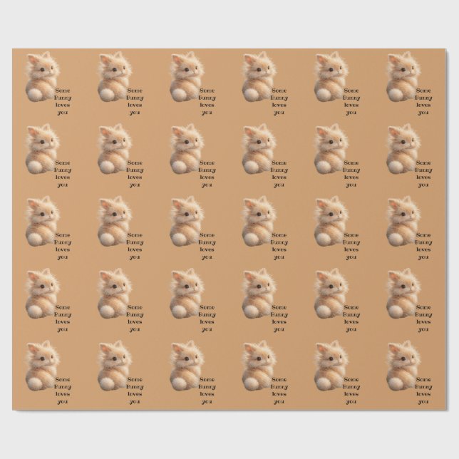 Fluffiger Hase: Some Bunny Liebt Dich Geschenkpapier (Flach)