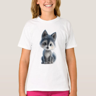Fluffiger Kleiner Wolf Kinder T-Shirt
