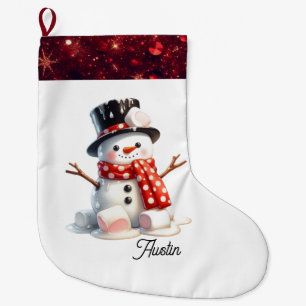 Fluffiger Marshmallow-Schneemann  Großer Weihnachtsstrumpf