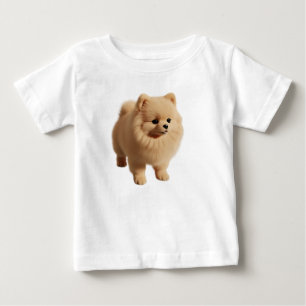 Fluffiger Pomeranian-Welpe isoliert Baby T-shirt