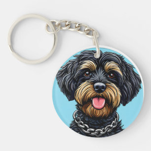 🔑 Fluffiger schwarzer Hund Geschenk für Tierliebh Schlüsselanhänger