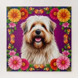 🌸 Fluffiger Welpe Florale Freude Gemütlicher Heim Puzzle