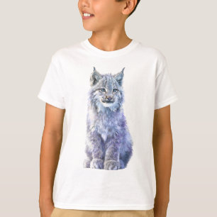 Fluffiger Wildkatze Luchs Jungtier Blaue Augen Kin T-Shirt