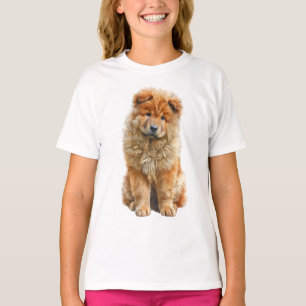Fluffiges Golden Chow Chow Welpenporträt Kinder T-Shirt