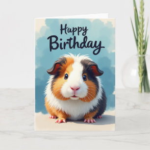 Fluffiges Meerschweinchen-Geburtstagskarte Karte