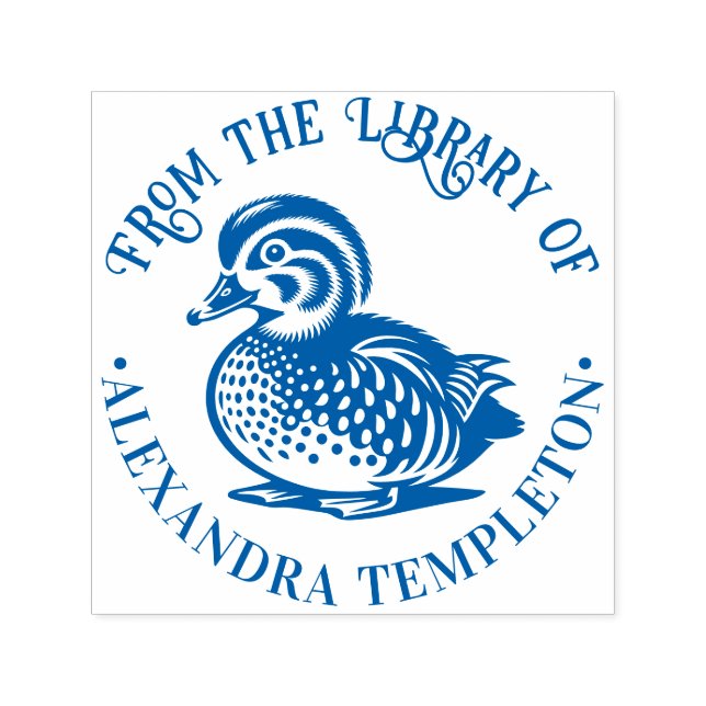 Fluffy Baby Duck Duckling Library Name Permastempel (Design)