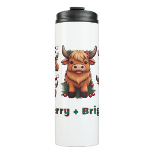 Fluffy Baby Highland Cow Drink Kaffee Oversified T Thermosbecher