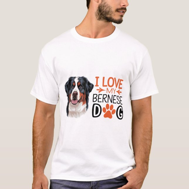 Fluffy Bernese Mountain Dog T-Shirt (Vorderseite)