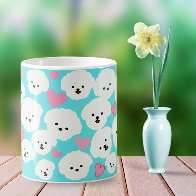 Fluffy Bichon and Hearts Tasse (Von Creator hochgeladen)