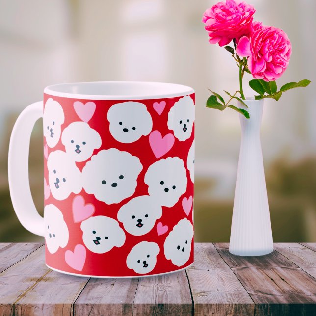 Fluffy Bichon and Hearts Tasse (Von Creator hochgeladen)