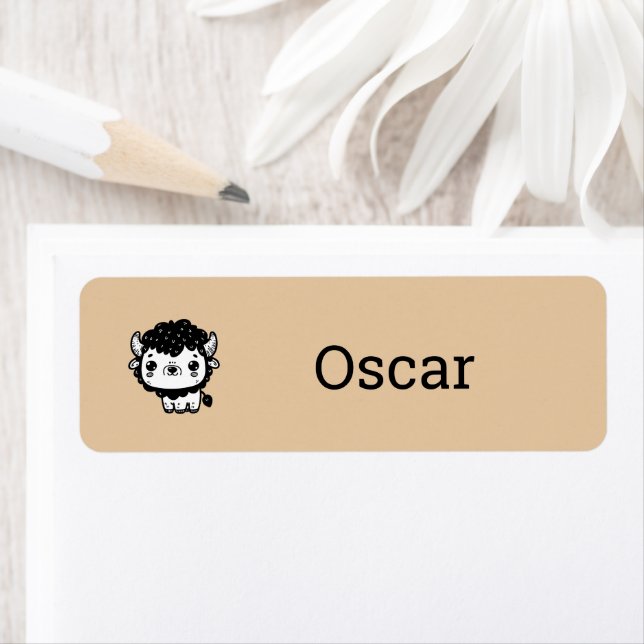 Fluffy Bison Baby - Kawaii Farm Animal Art (Insitu)