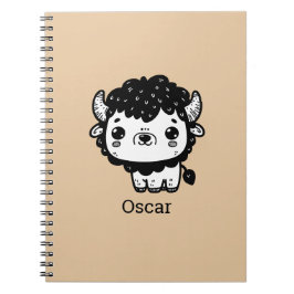 Fluffy Bison Baby - Kawaii Farm Animal Art Notizblock