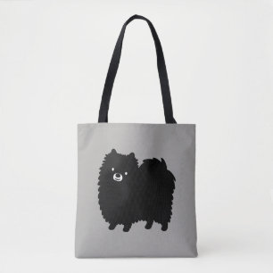 Fluffy Black Spitz Niedlicher Cartoon Dog